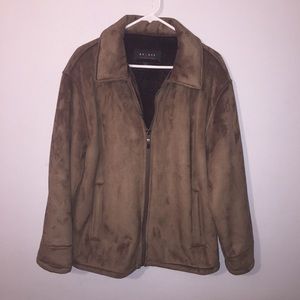 Men’s Brown Winter Jacket Faux Fur Lining